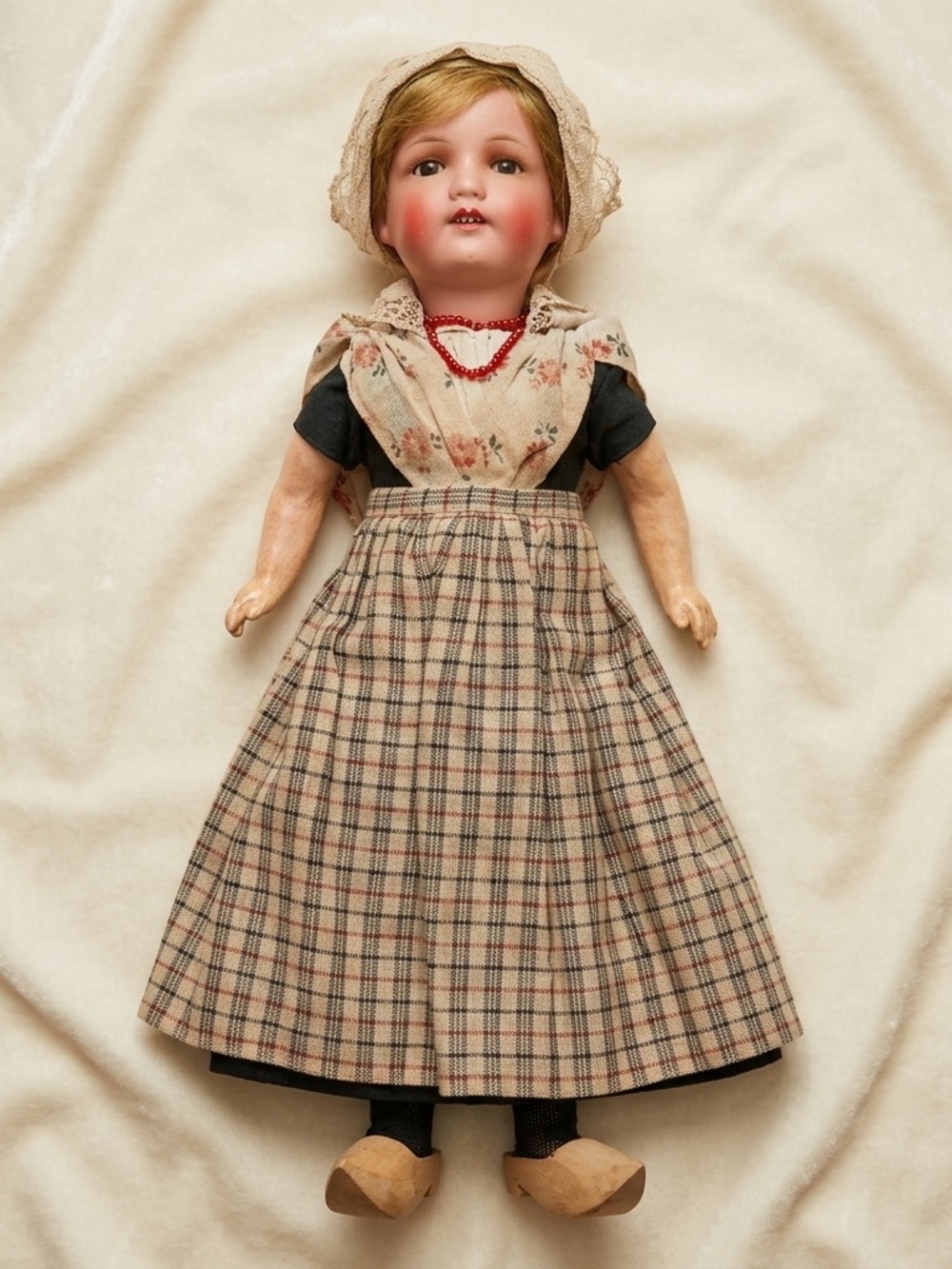 Antique German Bisque Head Doll - Traditional Dutch Costume - Restoration
